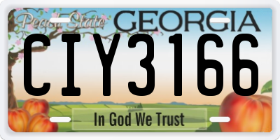 GA license plate CIY3166