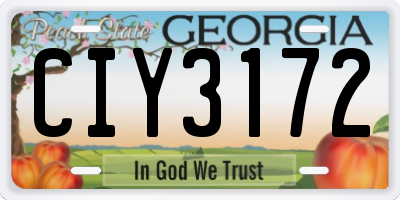 GA license plate CIY3172