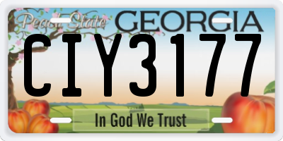GA license plate CIY3177