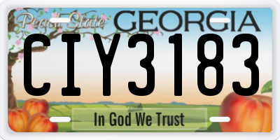 GA license plate CIY3183