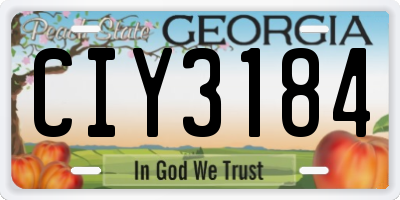 GA license plate CIY3184