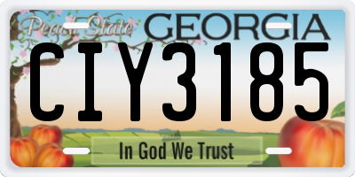 GA license plate CIY3185