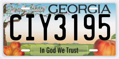 GA license plate CIY3195