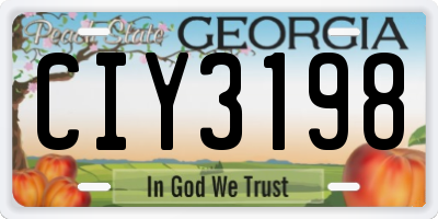 GA license plate CIY3198