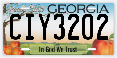 GA license plate CIY3202