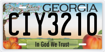 GA license plate CIY3210