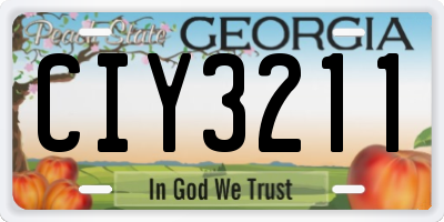 GA license plate CIY3211