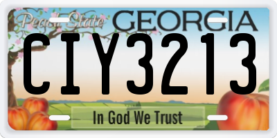 GA license plate CIY3213