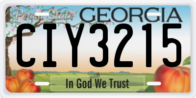 GA license plate CIY3215