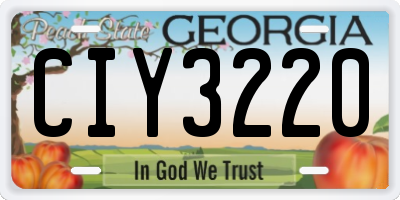 GA license plate CIY3220
