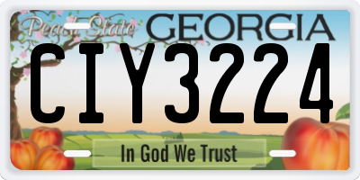 GA license plate CIY3224
