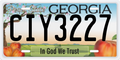 GA license plate CIY3227