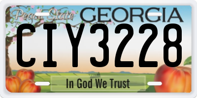 GA license plate CIY3228