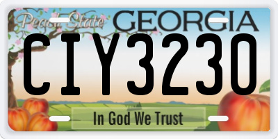 GA license plate CIY3230
