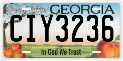 GA license plate CIY3236