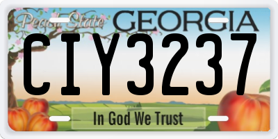 GA license plate CIY3237