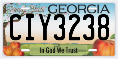GA license plate CIY3238