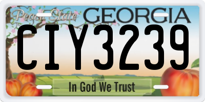GA license plate CIY3239
