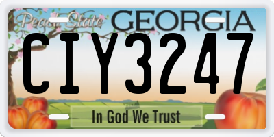 GA license plate CIY3247