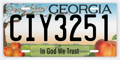 GA license plate CIY3251