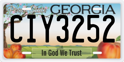 GA license plate CIY3252