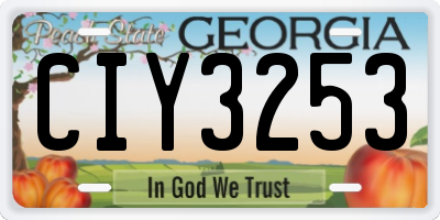 GA license plate CIY3253