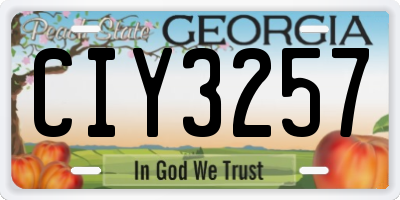 GA license plate CIY3257