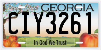 GA license plate CIY3261