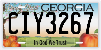 GA license plate CIY3267