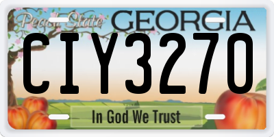 GA license plate CIY3270