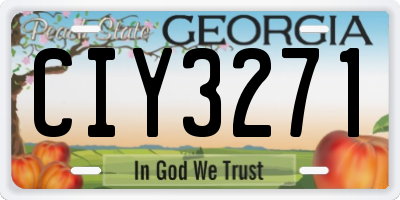 GA license plate CIY3271
