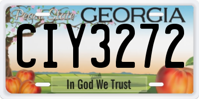 GA license plate CIY3272