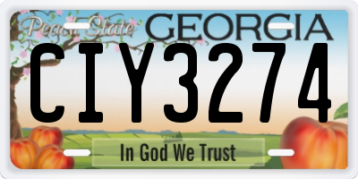GA license plate CIY3274