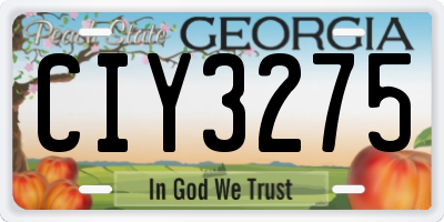 GA license plate CIY3275