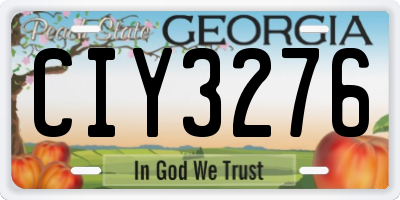 GA license plate CIY3276