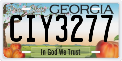 GA license plate CIY3277