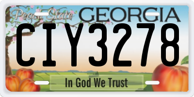 GA license plate CIY3278