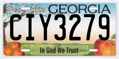 GA license plate CIY3279