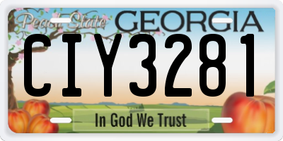 GA license plate CIY3281