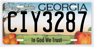 GA license plate CIY3287