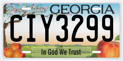 GA license plate CIY3299