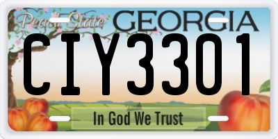 GA license plate CIY3301
