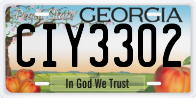 GA license plate CIY3302