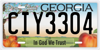 GA license plate CIY3304