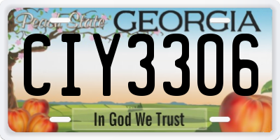 GA license plate CIY3306