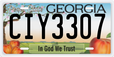 GA license plate CIY3307