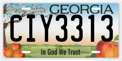 GA license plate CIY3313