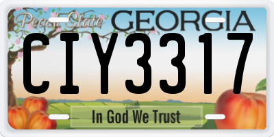 GA license plate CIY3317