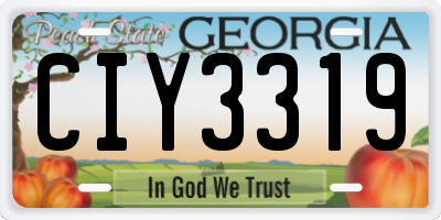 GA license plate CIY3319