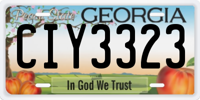 GA license plate CIY3323
